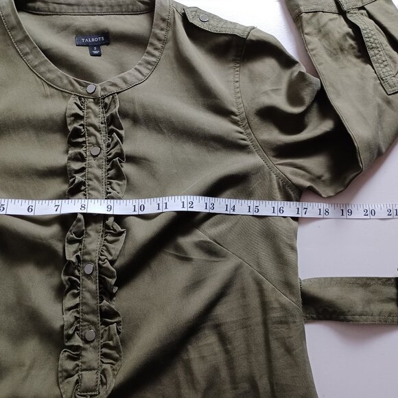 Talbots Ruffle Front Tab Sleeve Mini Dress - Picture 12 of 16